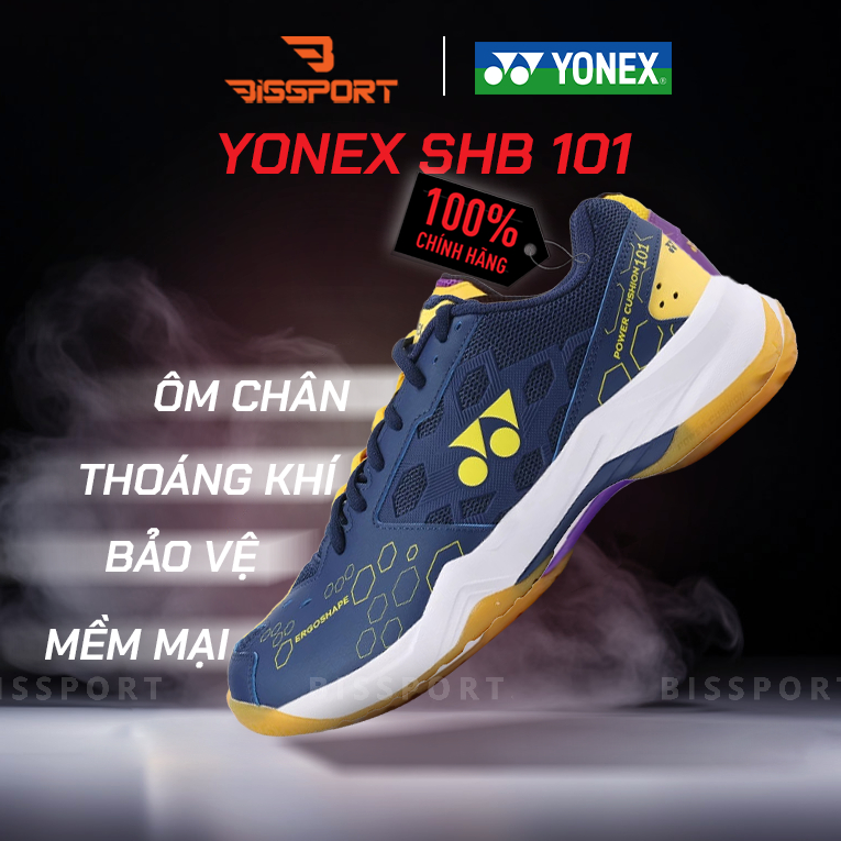 Giày Cầu Lông Chính Hãng Yonex SHB101CR Xanh Đậm - Đế Cao Su Siêu Bám , Chống Trơn Khi Gặp Nước