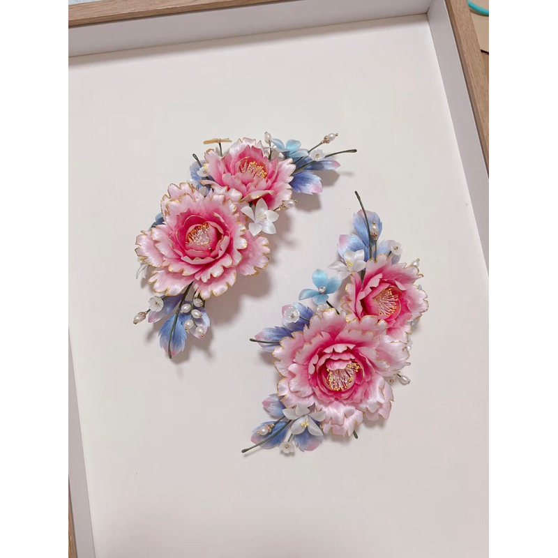 Hoa nhung cài đầu, trâm hoa nhung cổ phong