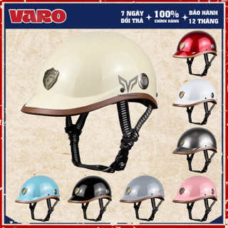Mũ Bảo Hiểm Lưỡi Trai VARO Shape 1/2 | ABS Chuẩn Quatest | Mỏ Liền Retro | Freesize 54-59 cm | BH 12 Tháng