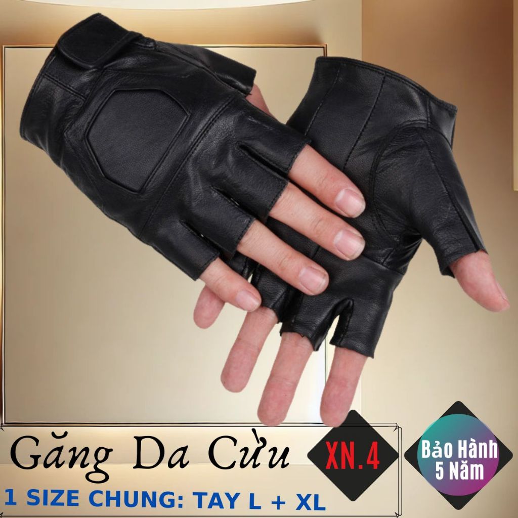 Găng Tay Xỏ Ngón Da Cừu Nam Cao Cấp Đi Mưa Thoải Mái, Dễ Lái Xe - Không Bong Tróc - BH 5 Năm - XN.4