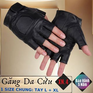 Găng Tay Xỏ Ngón Da Cừu Nam Cao Cấp Đi Mưa Thoải Mái, Dễ Lái Xe - Không Bong Tróc - BH 5 Năm - XN.4