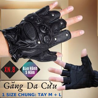 Găng Tay Xỏ Ngón Da Cừu Nam Cao Cấp Đi Mưa Thoải Mái, Dễ Lái Xe - Không Bong Tróc - BH 5 Năm - XN.8