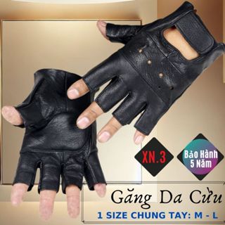 Găng Tay Xỏ Ngón Da Cừu Nam Cao Cấp Đi Mưa Thoải Mái, Dễ Lái Xe - Không Bong Tróc - BH 5 Năm - XN.3
