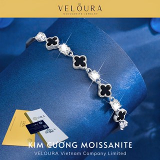  Vòng Tay Kim Cương Full Moissanite 0,2 Carat - Chính Hãng VELOURA - Cỏ Bốn Lá Cao Cấp | GRA VJVT013 