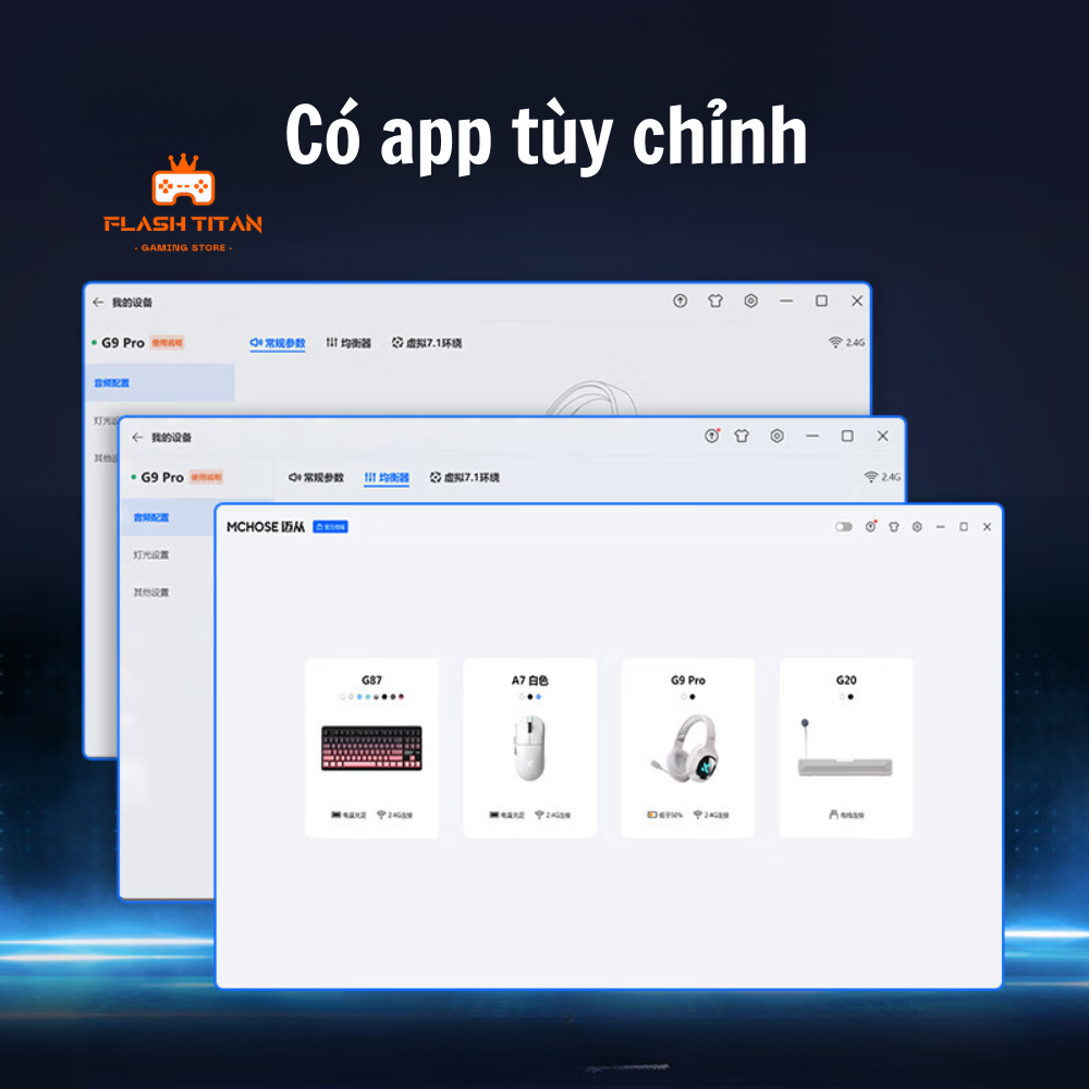 Tai nghe chụp tai Gaming Mchose G9 | G9 pro - Có mic đàm thoại - 3 mode kết nối - Âm thanh vòm 7.1 | BigBuy360 - bigbuy360.vn