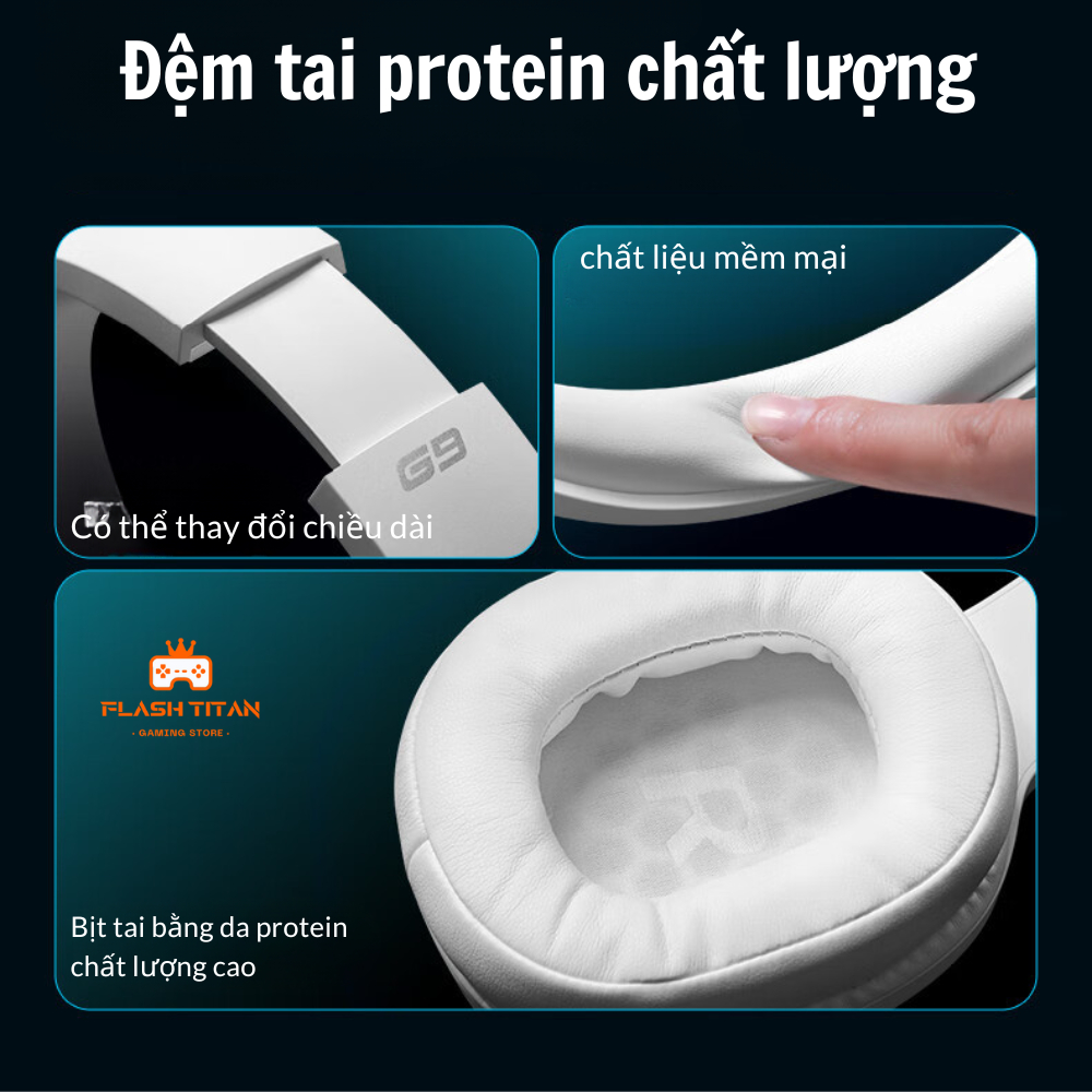 Tai nghe chụp tai Gaming Mchose G9 | G9 pro - Có mic đàm thoại - 3 mode kết nối - Âm thanh vòm 7.1 | BigBuy360 - bigbuy360.vn