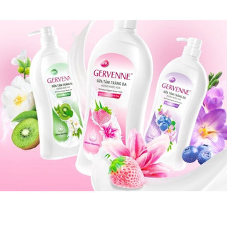Sữa Tắm Trắng Da Gervenne 450g dâu bạch tuyết và lily hồng/kiwi và bạch trà/việt quất và lan Nam Phi