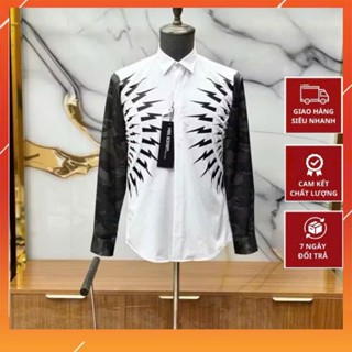 Áo Sơ Nam Tia Sét Hai Bên Phối Ống Tay.Sơ Mi Chất Cotton Lụa Mềm Mại Không Nhăn Thời Trang Nam Boy Phố