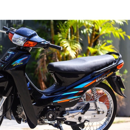 Tem Wave nhỏ Crom xanh ngọc cam Rời xe đen