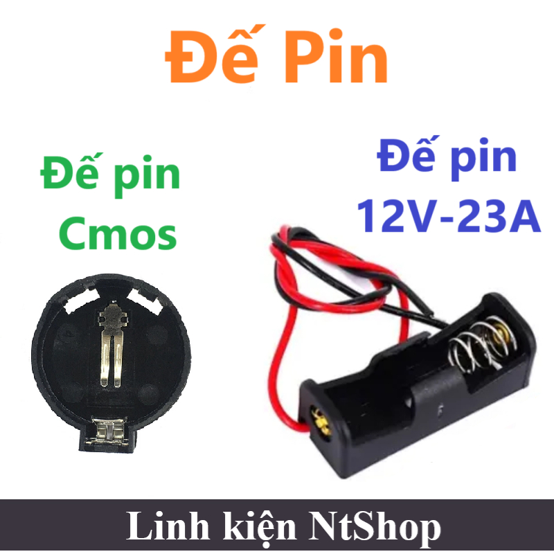 Đế pin cmos / Đế pin 12V 23A - Khay gắn pin