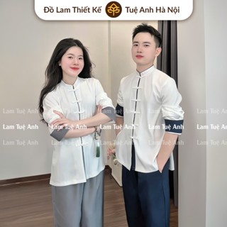 Pháp phục đồ lam đi chùa la hán cotton lạnh phối màu dành cho cả( Nam và Nữ) Áo Top
