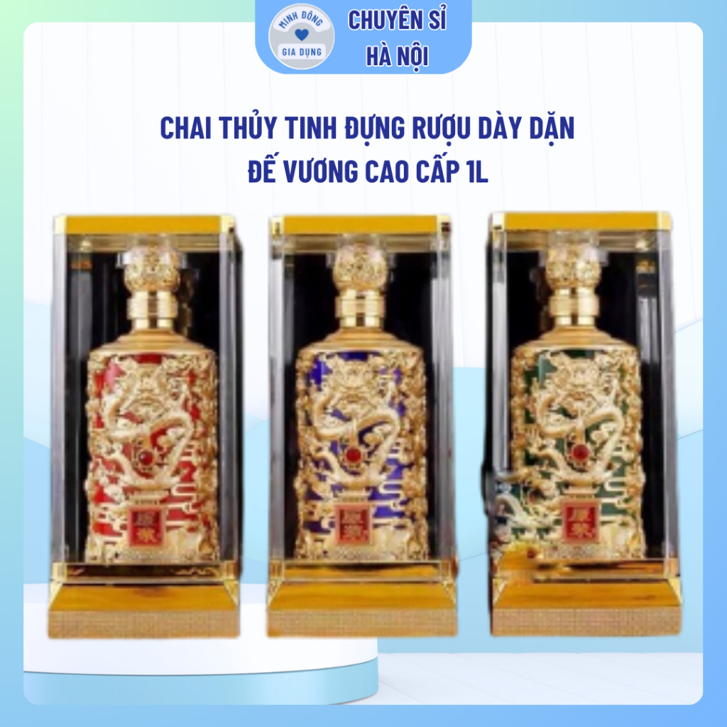 Chai, Bình Đựng Rượu Đế Vương Thuỷ Tinh Đẹp Cao Cấp 1L