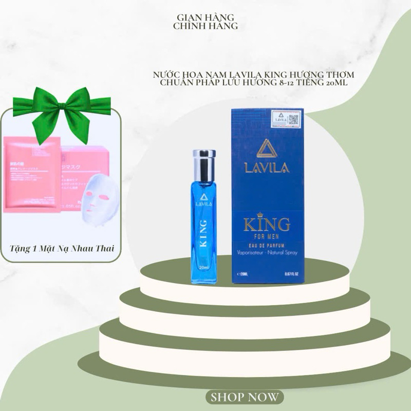 Nước Hoa Nam Lavila King Hương Thơm Chuẩn Pháp Lưu Hương 8-12 Tiếng 20ML