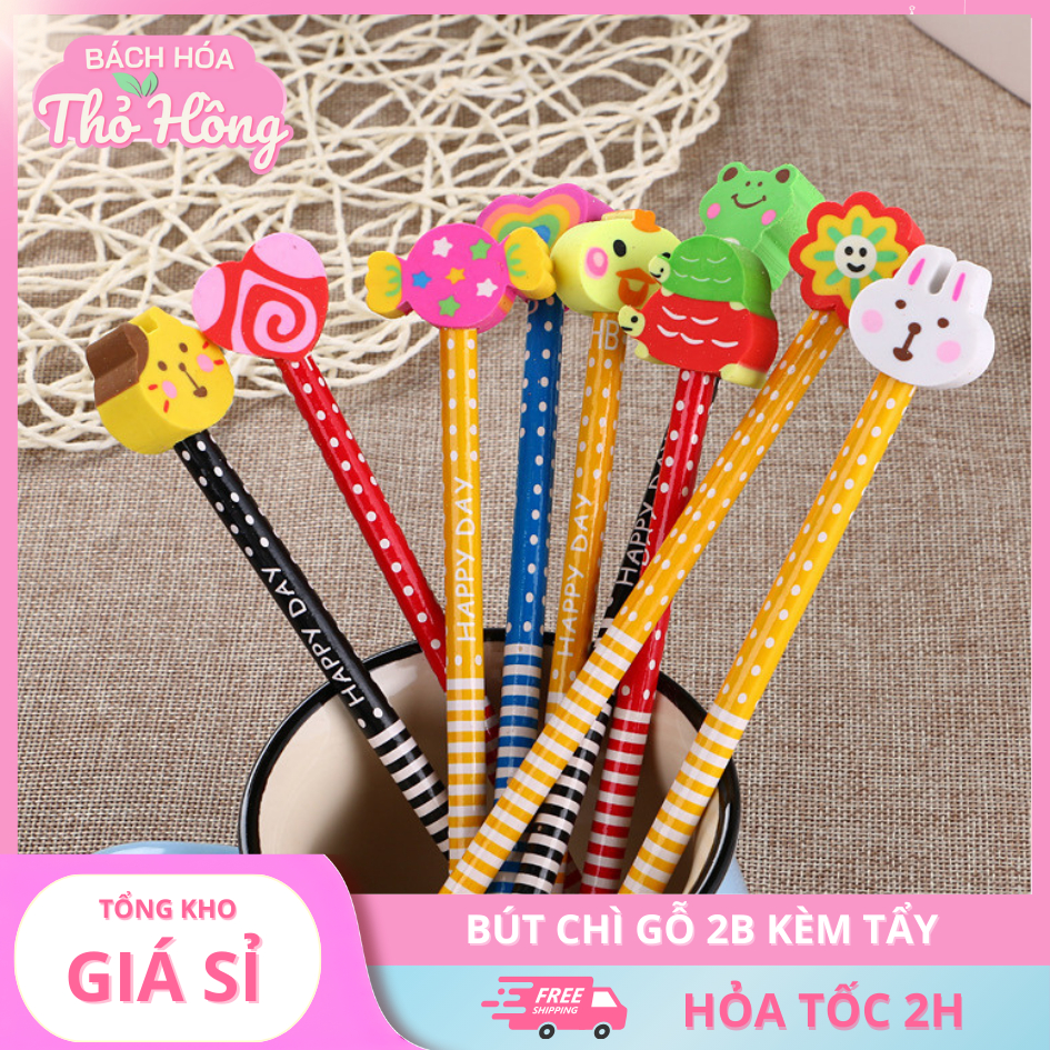 ✏️ COMBO 3 BÚT CHÌ KÈM TẨY DỄ THƯƠNG – KÍCH THƯỚC 20CM 🎀