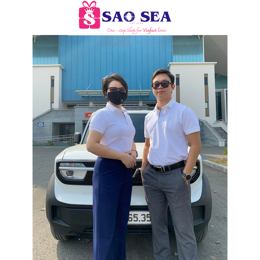 Áo polo vinfast trắng cao cấp, cho CBNV và cộng đồng Vinfast  , logo phản quang, chất liệu thoáng má