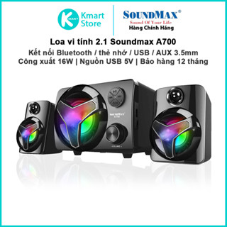  Loa Vi Tính 2.1 SoundMax A700   A600 | 16W  kết nối Bluetooth AUX USB Thẻ | Nguồn USB 5V | Bảo hành 1 năm 