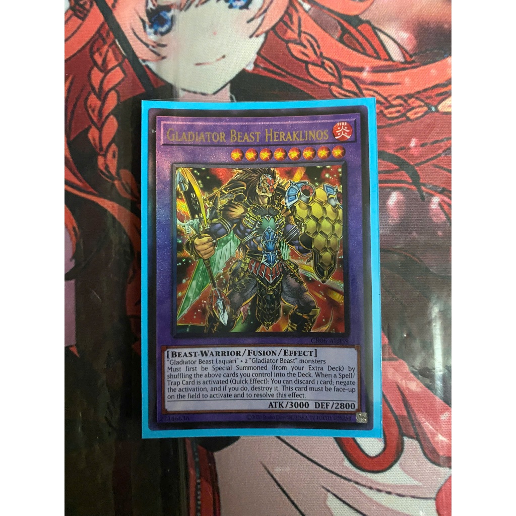 Thẻ bài Yugioh Gladiator Beast Heraklinos Ultimate Rare CR06-AE059