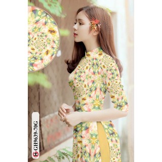 set vải may áo dài in bông đều
