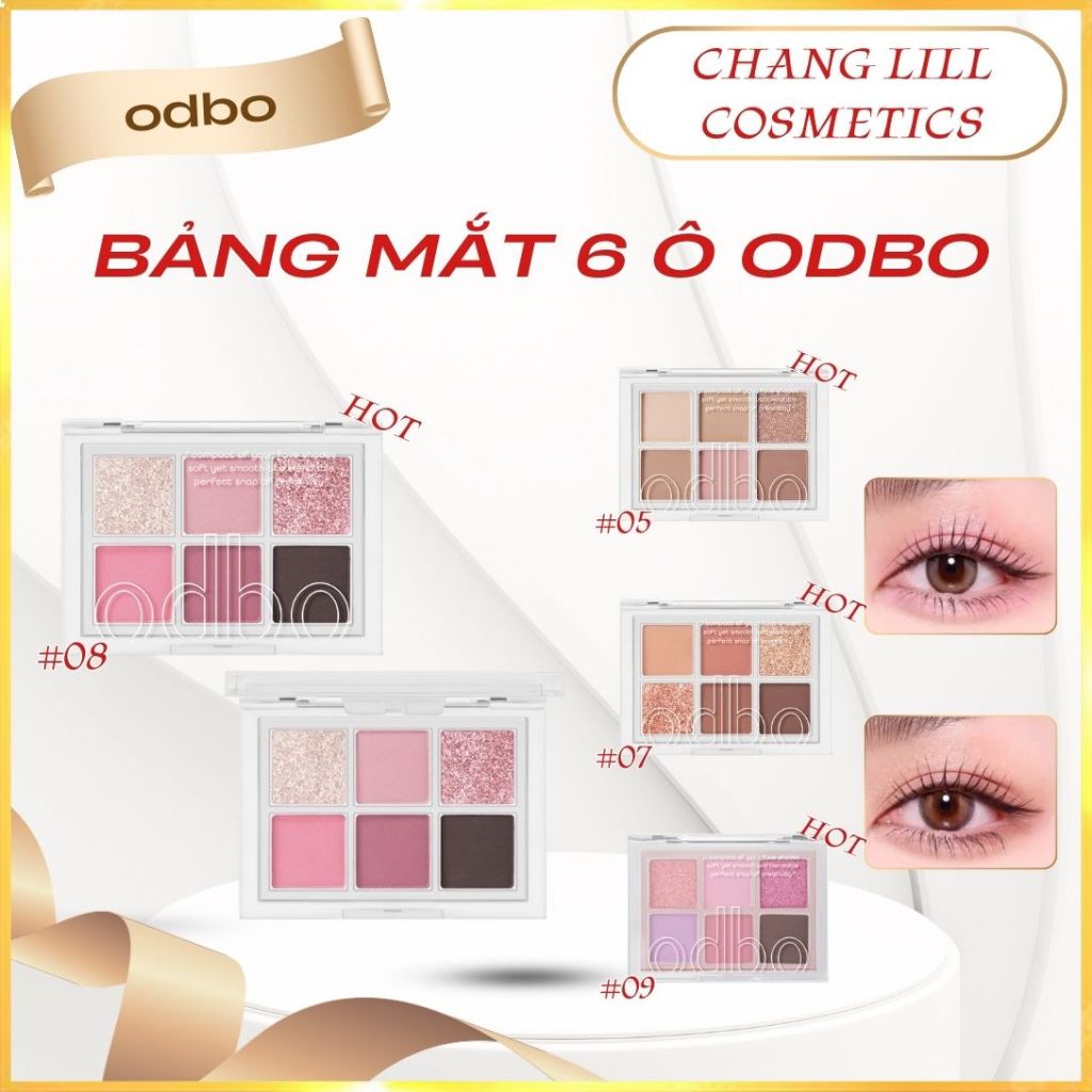 [ODBO] Bảng Mắt ODBO 6 Ô Nhũ Mịn Lì, Trong Suốt Signature Eyeshadow Palette Chính Hãng OD276