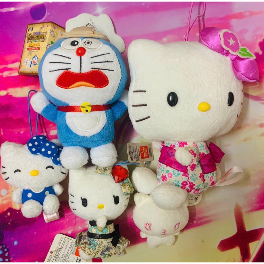 Móc khóa thú bông Hello Kitty,Doraemon,Kaomoji (Vui Lòng Đọc Mô Tả)