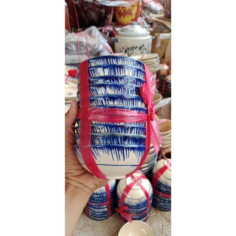 chén cơm, bát ăn cơm, chén bát chè xanh xâu 10 chén