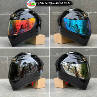 Mũ Bảo Hiểm Fullface Royal M138B Đen Bóng Chính Hãng - Tặng khăn trùm đầu cao cấp Niza