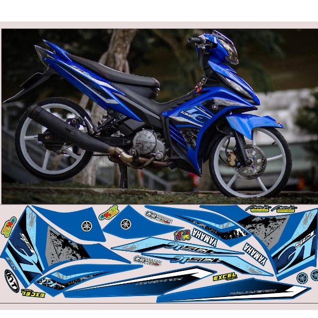 TEM RỜI EXCITER 135 XANH MẪU LC135 DECAL 3 LỚP