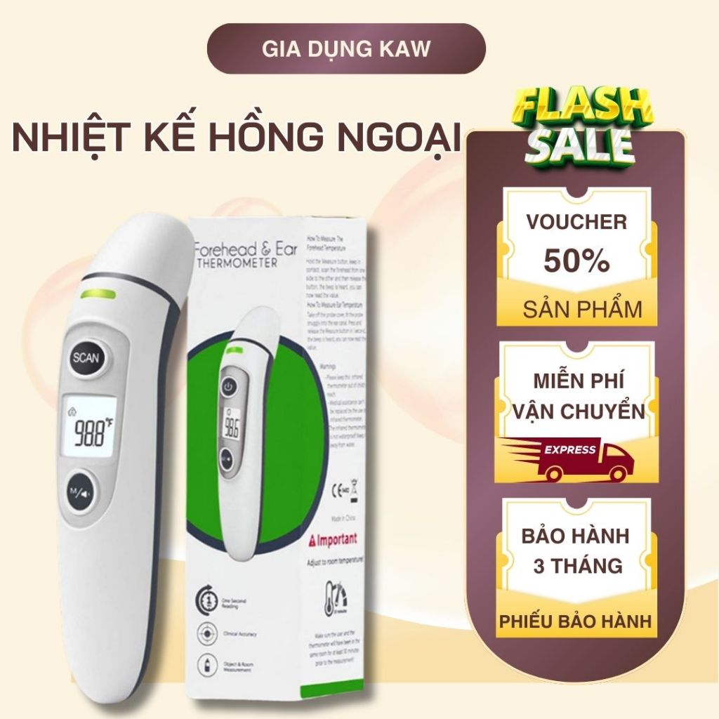 Nhiệt kế hồng ngoại đa năng đo trán KAW nhanh, chính xác - Súng Đo Nhệt Độ Cơ Thể Bảo Hành 12 Tháng