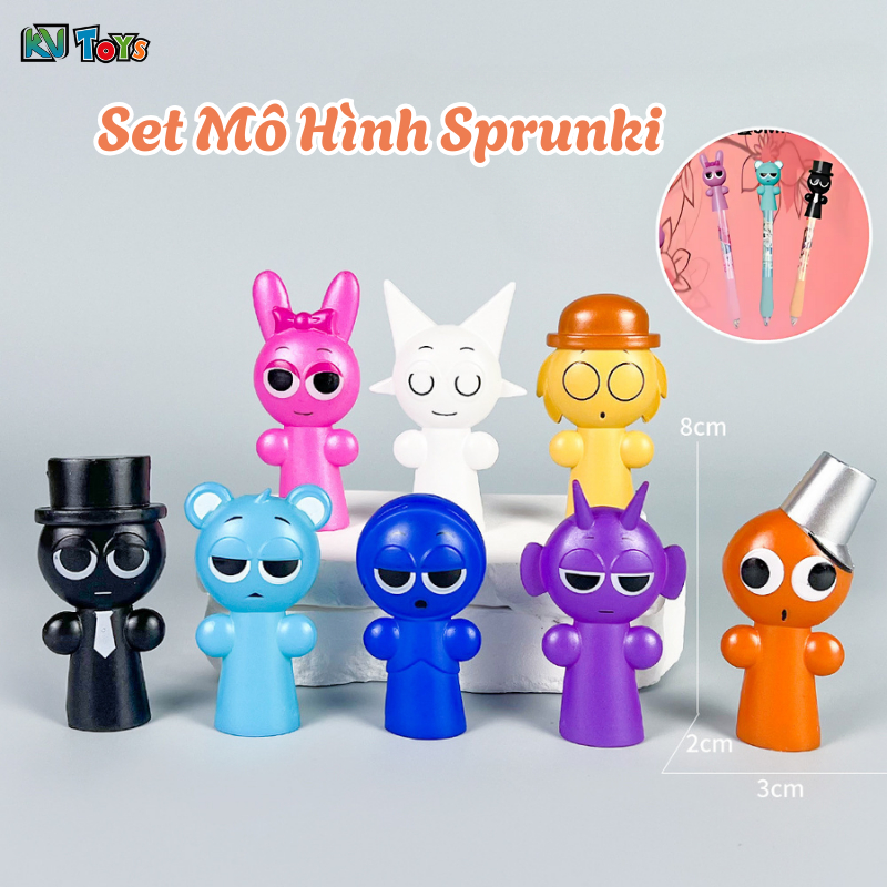 Mô Hình 12 Nhân Vật Sprunki Nhân Vật Hành Động Simon Raddy Jevin Đồ Chơi Trang Trí Bàn Làm Việc Có T