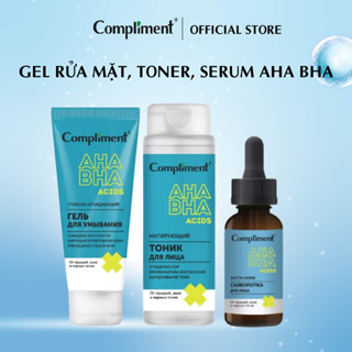  Sữa rửa mặt toner serum Compliment AHA BHA làm sạch sâu giảm mụn 150ml - 200ml - 27ml 