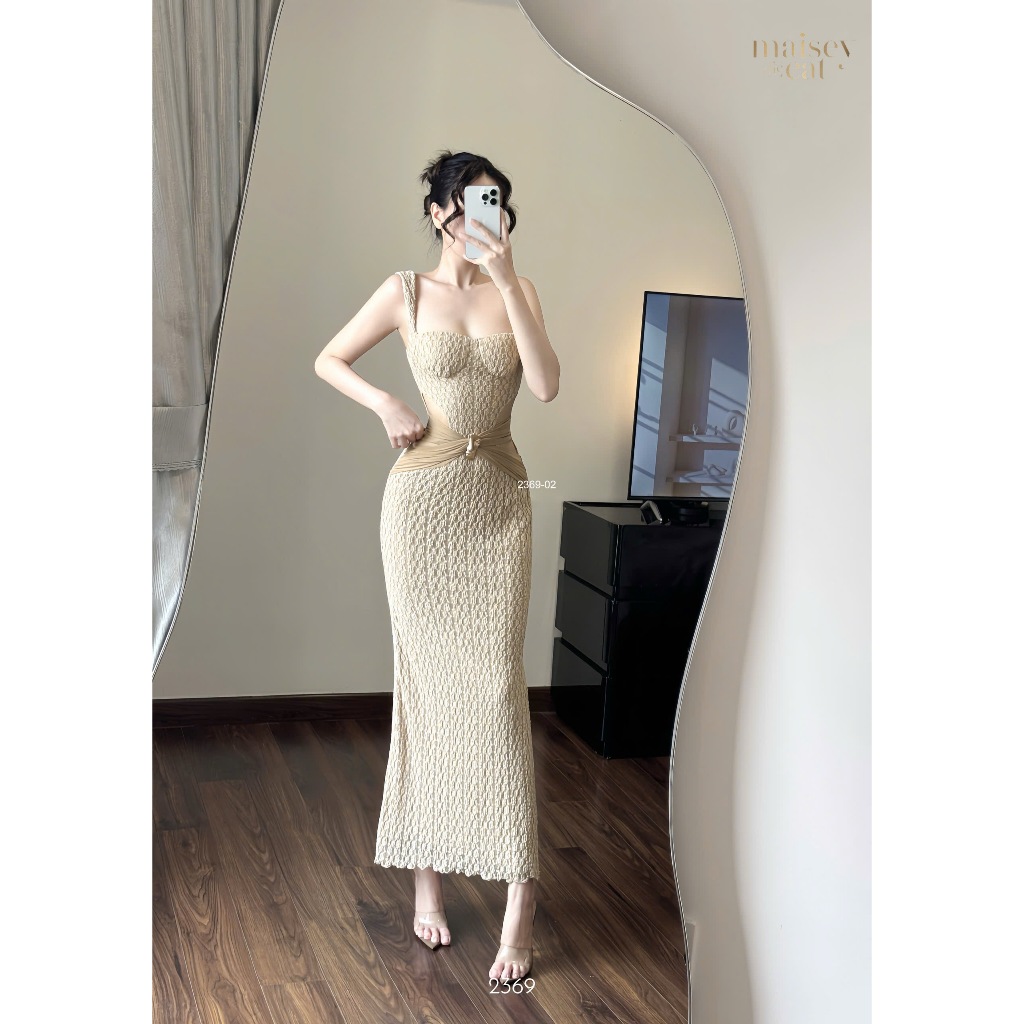 [MAISEY 2369] ĐẦM ĐI TIỆC DÁNG DÀI SANG TRỌNG ( KÈM TAG CÀI, MUSH NGỰC)