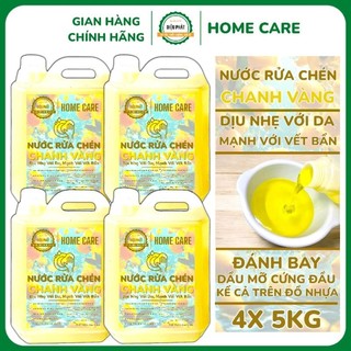  COMBO 4 Nước Rửa Chén Diệu Phát Hương Chanh Vàng Can 5KG - Đậm Đặc Làm Sạch Chén Dĩa 