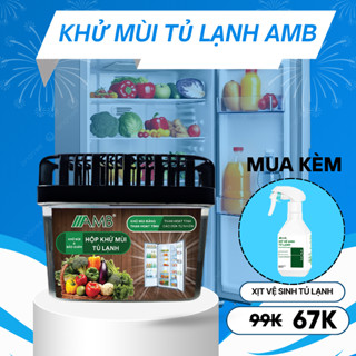 Hộp khử mùi tủ lạnh than hoạt tính, hương cam AMB khử mùi hôi, diệt khuẩn hương thơm mát - Hộp 150g, khử mùi tủ bếp