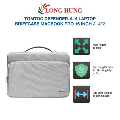 Túi chống sốc Tomtoc Defender-A14 Laptop Briefcase MacBook Pro 16 inch A14F2 - Hàng chính hãng