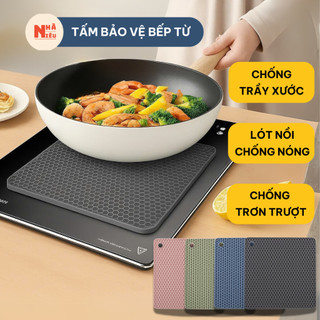  Miếng lót Bếp Từ Silicon Nhà Niêu Cảm Ứng Chiu Nhiệt Cao Chống Trầy Xước Chống Trơn Trượt 