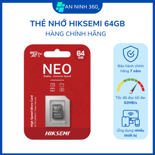 Thẻ nhớ 64GB Hikvision Chính Hãng tốc độ đọc ghi nhanh bảo hành hãng 5 năm | C114