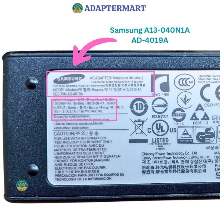 Sạc 19v cho laptop Samsung ChromeBook XE500C21 XE550C22