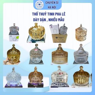 Thố Mứt Thuỷ Tinh Pha Lê Bi Tròn Nhỏ Sang Trọng - Thố Mứt Tết Bi Tròn  Deli nhiều mẫu lựa chọn