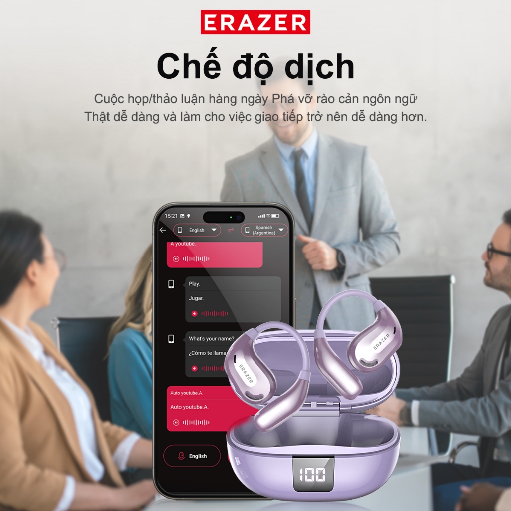 Lenovo Erazer XT66 Pro Tai Nghe Phiên Dịch Bluetooth 5.4 Màn hình hiển thị LED  AI dịch Tai nghe HiFi Âm nhạcc HD Gọi có | BigBuy360 - bigbuy360.vn