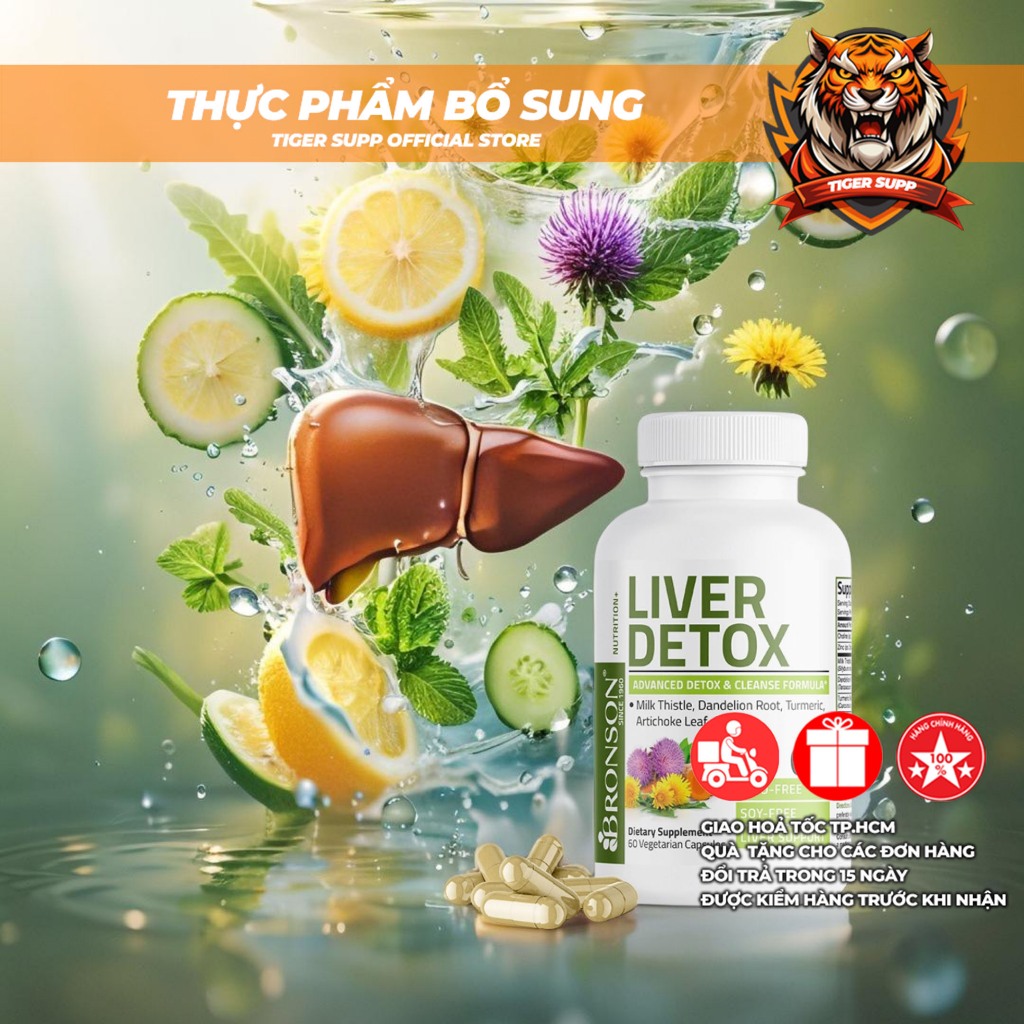 BRONSON LIVER DETOX & CLEANSE (60 VIÊN) Tăng cường sức khỏe Làm sạch và bảo vệ gan