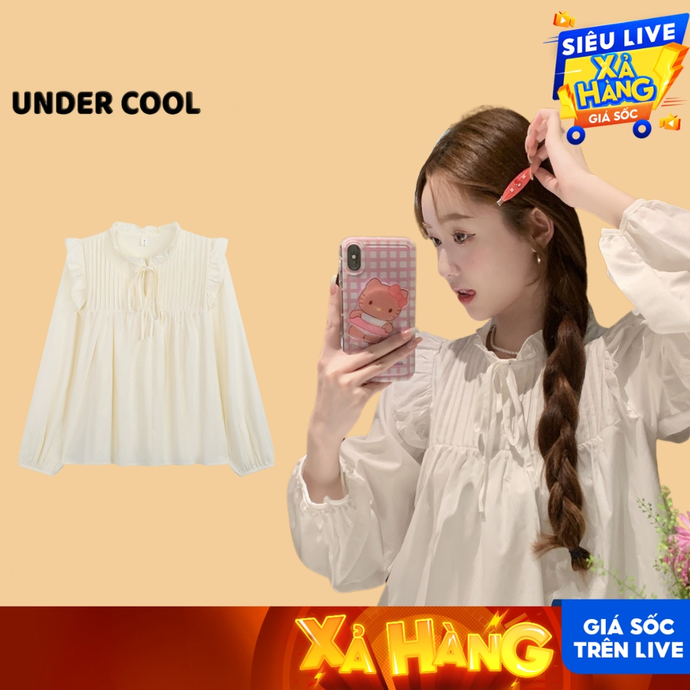 Áo Sơ Mi Babydoll Bèo Nhún UNDERCOOL Cổ Tay Bom 3 Màu ASM31