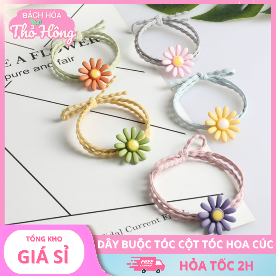🌼 COMBO 10 DÂY BUỘC TÓC HOA CÚC & THUN BUỘC TÓC 🎀