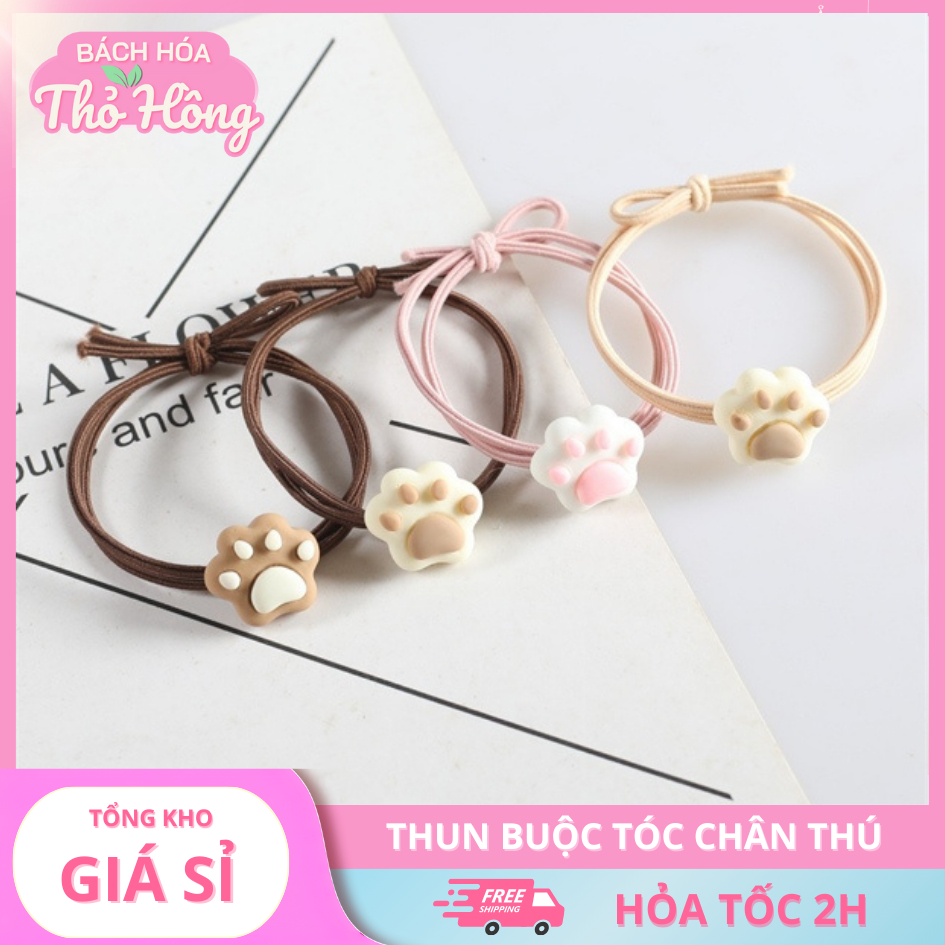 3 Thun Buộc Tóc Chân Thú Dễ Thương