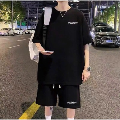 SÉT ĐỒ Nam Nữ Cotton Tổ Ong valleyboy, Bộ Quần Áo Nữ Mặc Nhà Form Rộng Thoáng Mát Tay Lỡ Quần Short