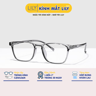 Gọng kính cận vuông nam nữ nhựa dẻo L213 gọng kính mắt vuông thời trang hàn quốc LILY EYEWEAR