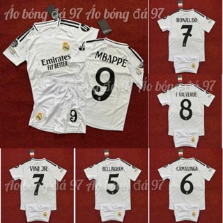 ÁO ĐÁ BANH - BỘ QUẦN ÁO TRẺ EM CLB REAL MADRID IN TÊN SẴN MÙA GIẢI 2024/2025 - VẢI MÈ THÁI CAO CẤP