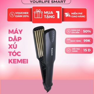 Máy Bấm Phồng, Dập Xù Chân Tóc KM-332, Máy Dập Xù Có 4 Mức Chỉnh Nhiệt, An Toàn Tóc Tránh Hư Tổn