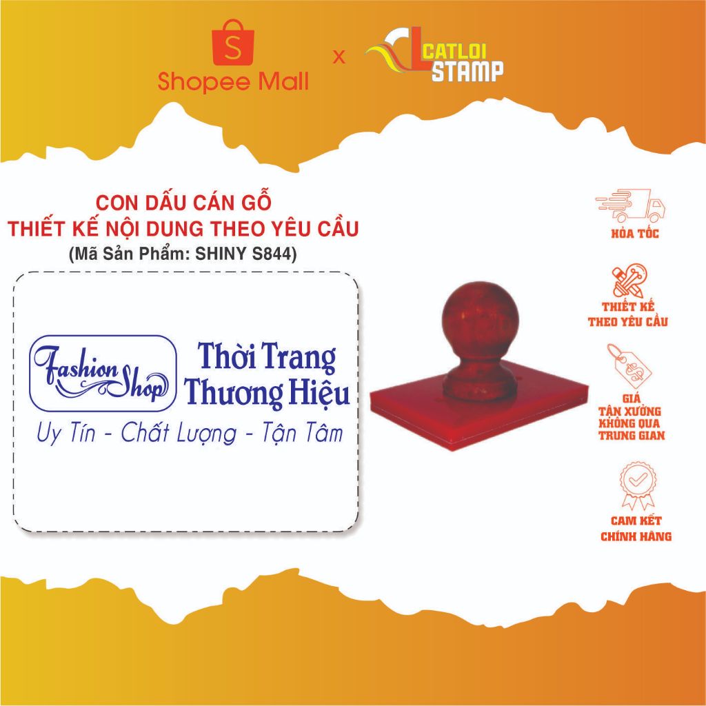 Con Dấu Thiết Kế Theo Yêu Cầu Dấu Logo Thương Hiêu Dấu Cán Gỗ Rõ Nét Chữ Khắc Dấu Theo Yêu Cầu | Khắ
