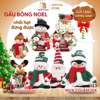 Gấu Bông Noel nhồi hạt đứng được, Ông già Noel, Tuần Lộc, Người Tuyết, Decor trang trí Giáng Sinh, Quà tặng Noel