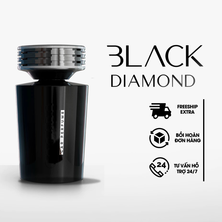 Nước Hoa Ô Tô Cao Cấp GOCADO - BLACK DIAMOND PLUS Hương Hổ Phách Khử Mùi Hôi Xe Dung Tích 200ML